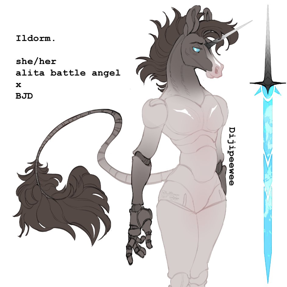 Dijisaurus's tweet photo. Ildormen. new-old oc of mine. i just redesigned her teehee https://t.co/ePcfrKkY9L