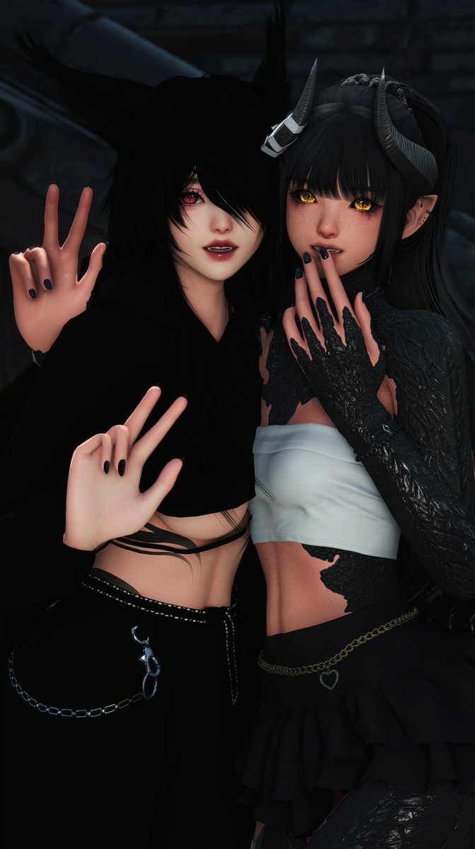Xia_Kha's tweet photo. Cute pic with @Kirara_ffxiv https://t.co/8wj2grlPmw