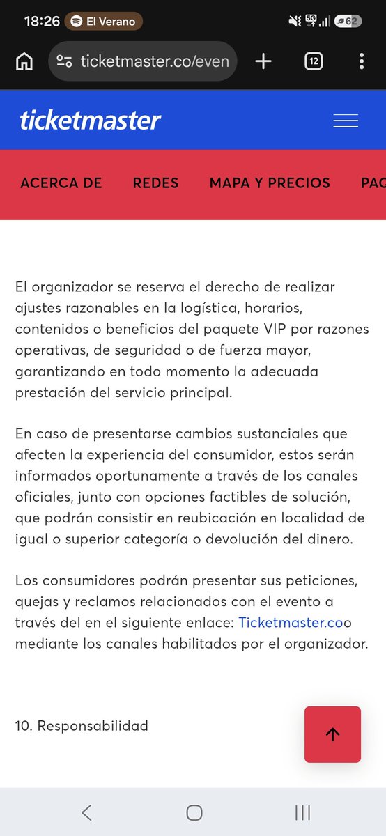 JugoDTomateDArb's tweet photo. BUENO Y SI NOS QUEJAMOS EN LA PÁGINA DE TICKET MASTER?

Dice que en caso de que se presenten cambios sustanciales qué afecten la experiencia del consumidor, y para mi el tema de las pantallas si afecta y no fue comunicado por ningún canal oficial. https://t.co/keI1wVmwmT