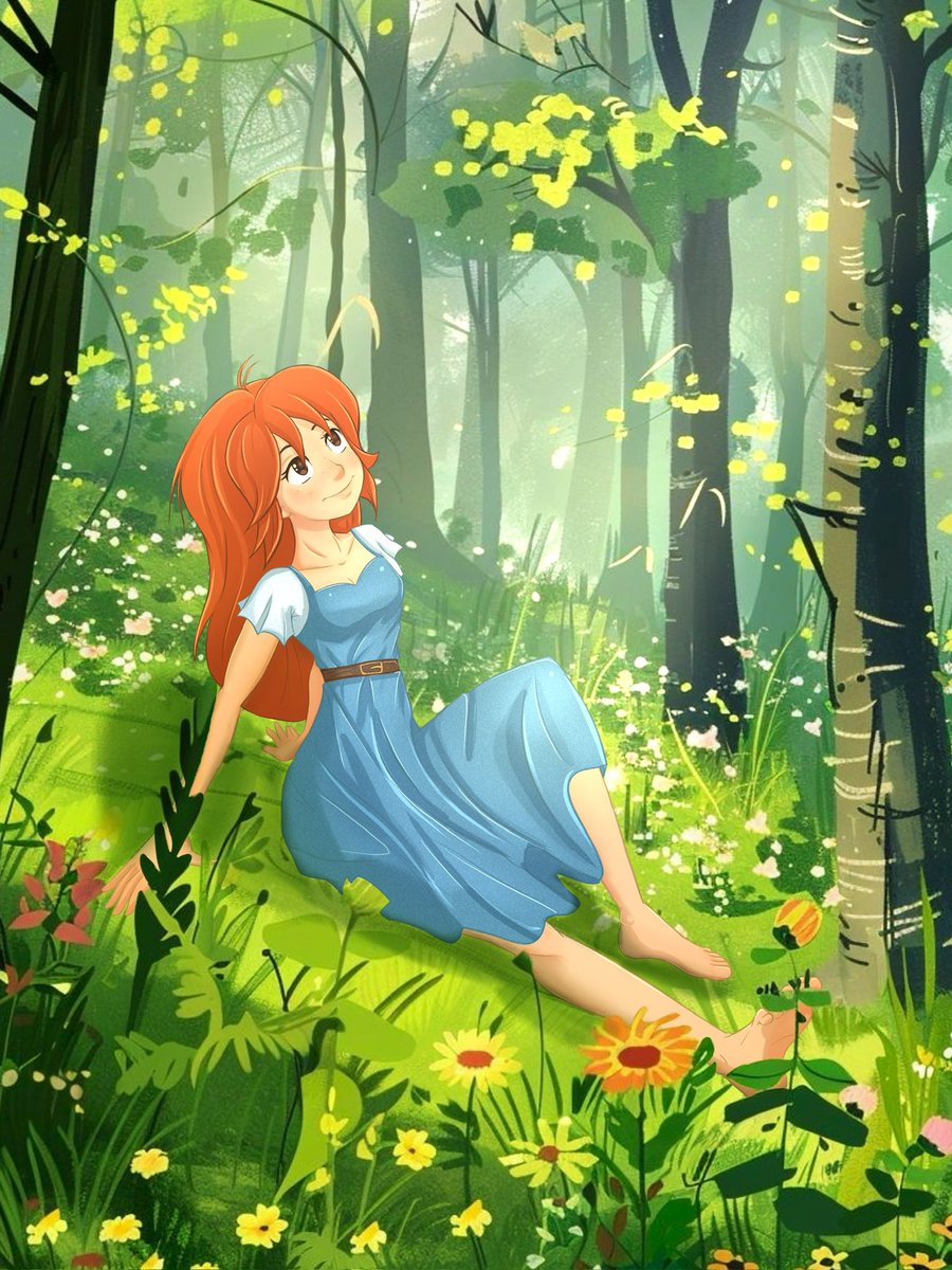 Cicko_Bee's tweet photo. This is a was an art challenge i participated in where i had to create a character and place her in a background and make it look like she was in it. This character was inspired by a friend made by @Sequestro here on X on a background that was chosen for me off of pinterest. https://t.co/u8IRNIqlrI