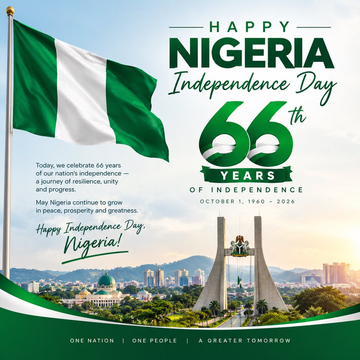 Tibashbaba's tweet photo. Regardless of everything happening in the country, I still love my country Nigeria π³π¬ π³π¬
HAPPY INDEPENDENCE NIGERIA π³π¬π³π¬
HAPPY NEW MONTH NIGERIA
#FirstDayofOctober
#HappyIndependenceNigeria https://t.co/RZKsn1vcRA