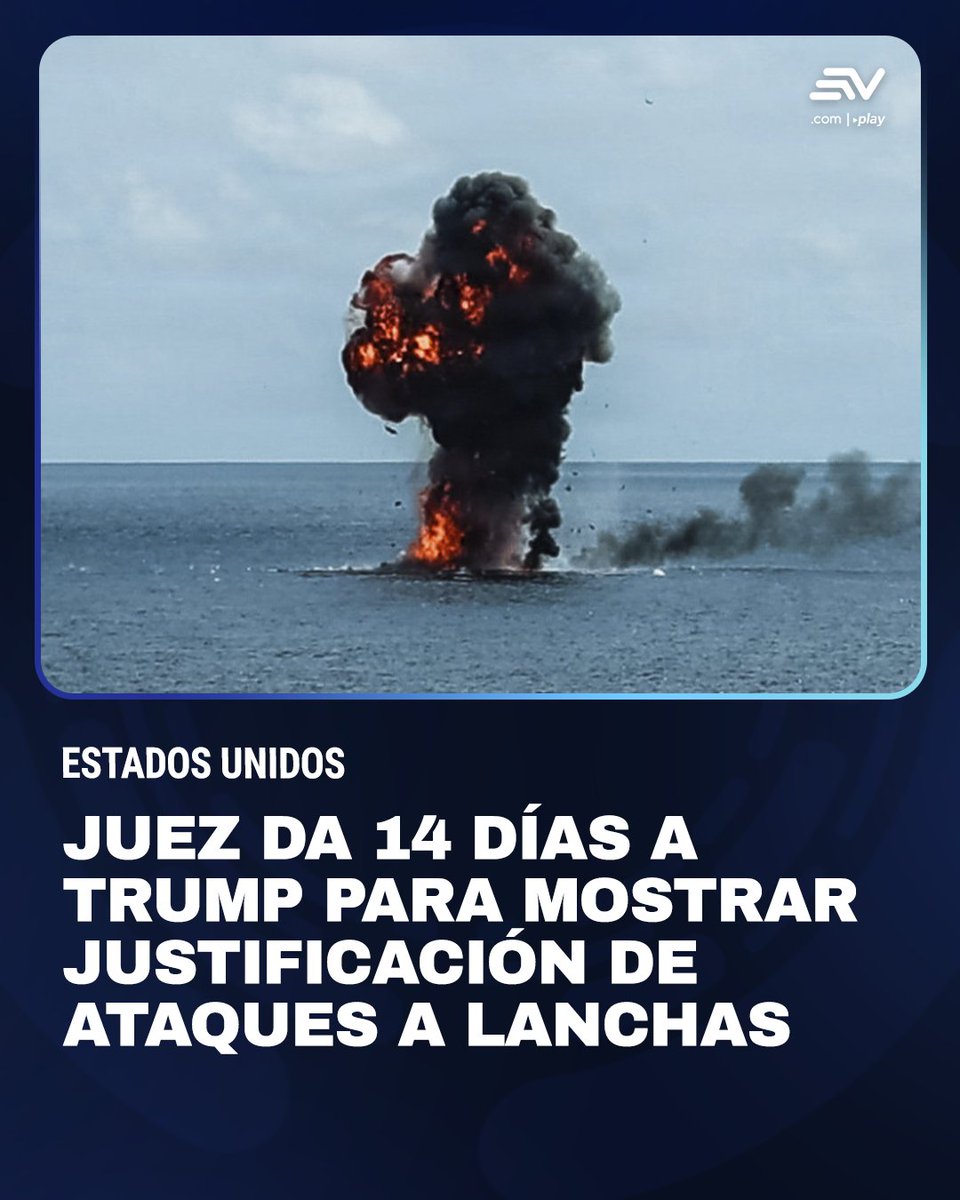 EcuavisaInforma's tweet photo. 📲 https://t.co/y231PYl4aJ 📌 Un juez de Nueva York exige al Gobierno de Trump revelar la justificación legal de los ataques contra lanchas ecuatoriana presuntamente usadas para el narcotráfico. https://t.co/D0l3lIdIDY