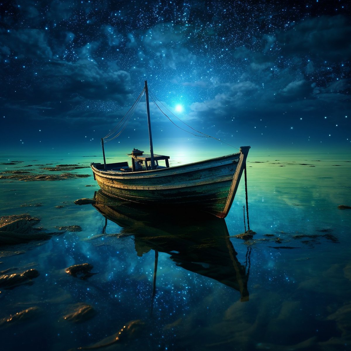 drkashl135's tweet photo. Under the starry sky at night, I dream of mooring by the quiet shore, with the most sincere wish in my heart. https://t.co/WmrmF9HeDf