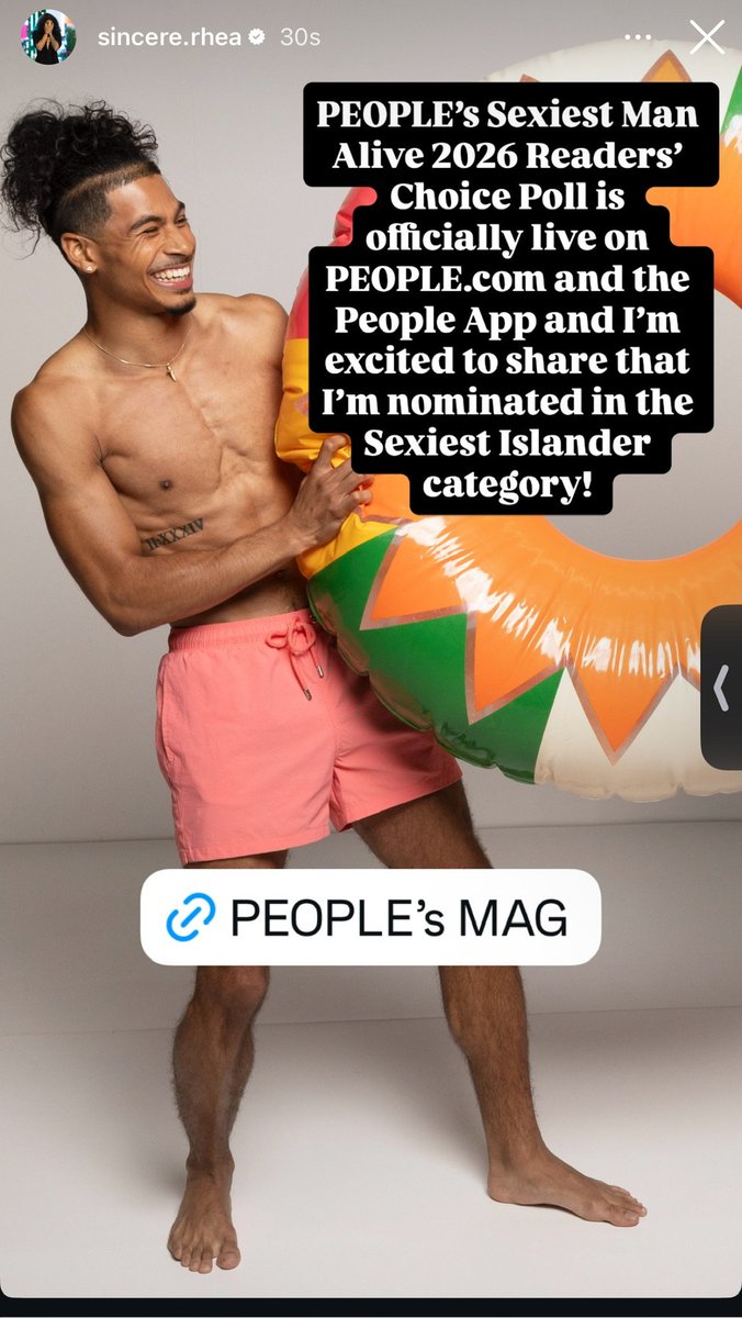 iaintisiah's tweet photo. Sincere has been nominated for the Sexiest Love Islander in The PEOPLE Sexiest Man Alive Readers’ Choice Poll. Vote for him! https://t.co/l5eg9RdBpq