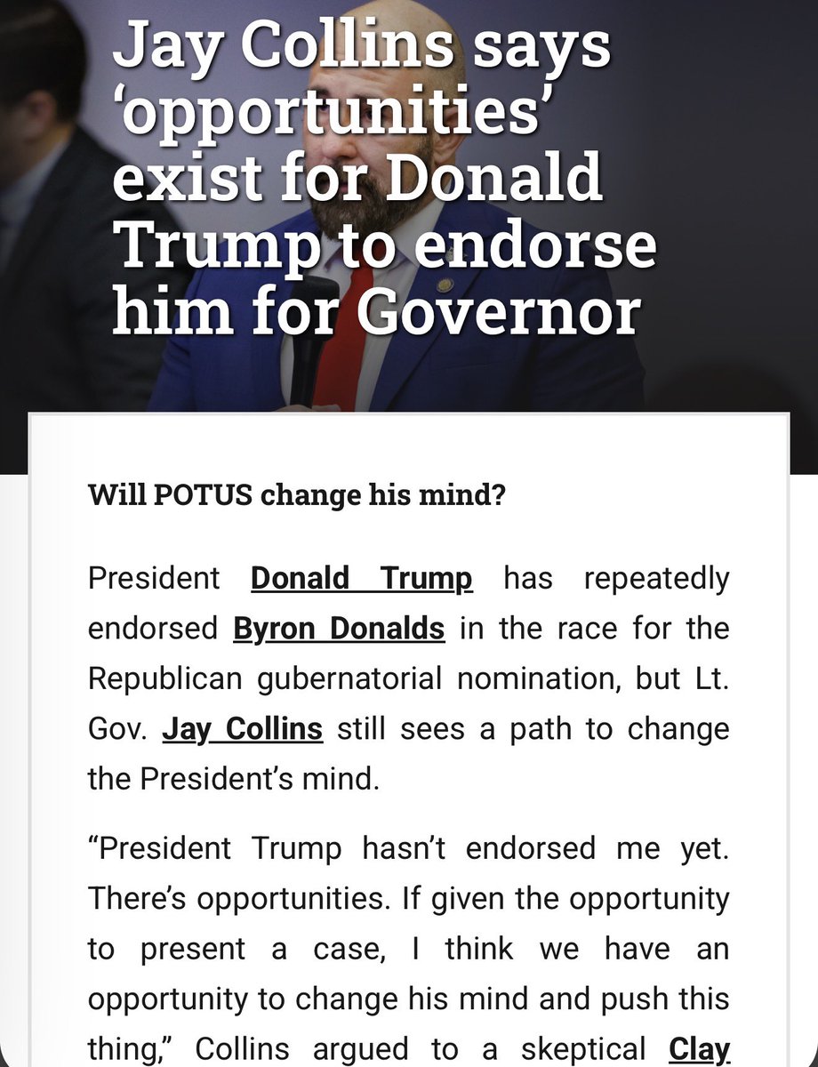 MAGAFLGOV's tweet photo. This your boy? Didn’t get one executive endorsement! https://t.co/9W59RbFxPp