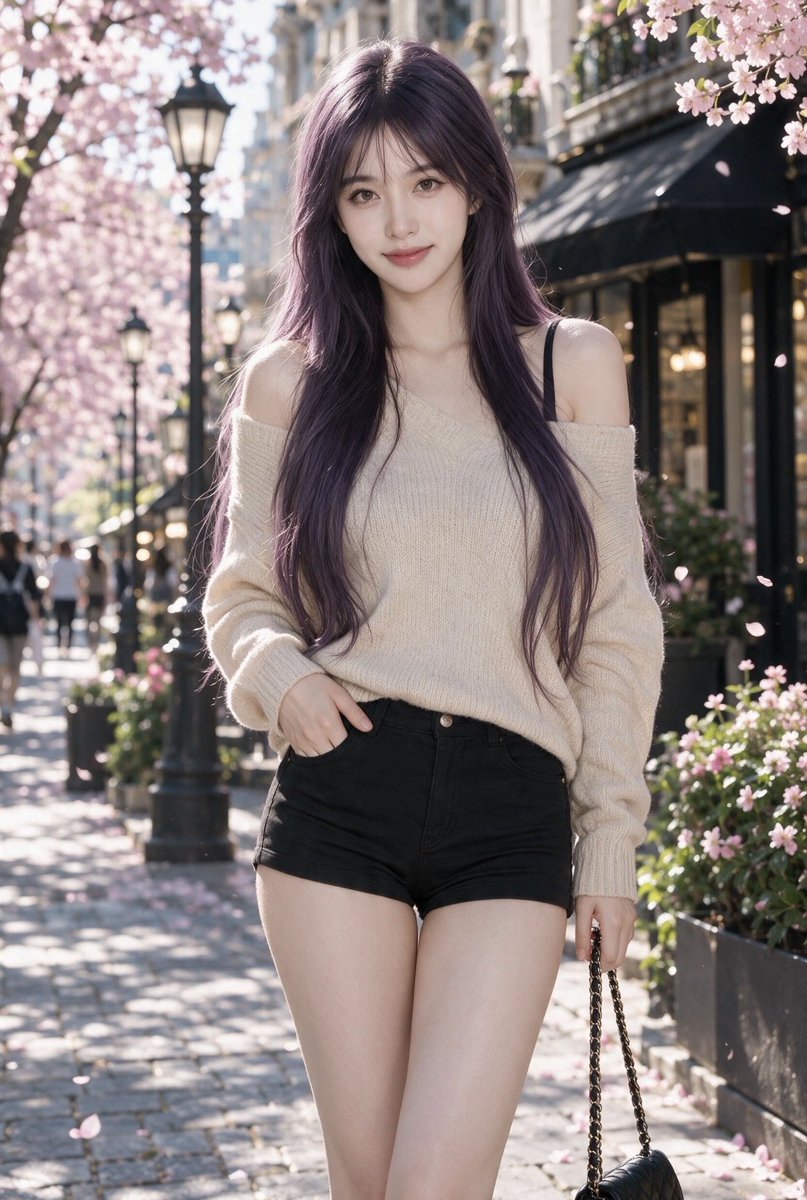 Dandaforfunoob's tweet photo. 紫发街拍，酷飒氛围感拉满 💜 Purple hair, city lights &amp; modern vibes. #紫发美女 #街拍 #时尚写真 #StreetStyle #Fashion https://t.co/sMopLCSz2D