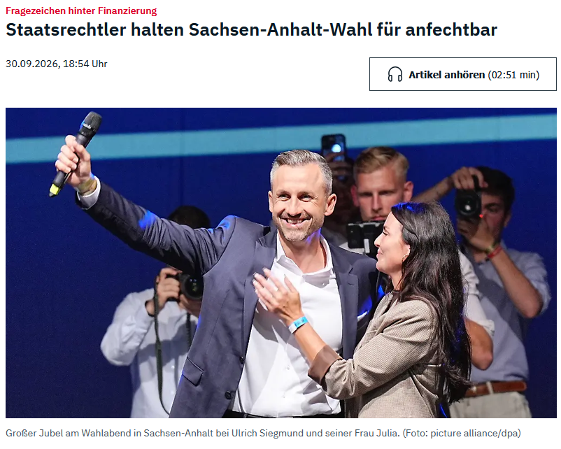 PeterBorbe's tweet photo. Wie verzweifelt sie immer wieder neue Tricks versuchen: Jetzt heißt es,  "Staatsrechtler" halten Sachsen-Anhalt-Wahl für anfechtbar. Weil die AfD-Landtagsfraktion während des Wahlkampfs Bürgerdialoge veranstaltet hat.
OK, sollen sie es machen und die Wahlen für ungültig erklären. Vielleicht kommt dann bei einer Neuwahl ein deutlicheres Ergebnis heraus.
https://t.co/vOjlQxLrjB