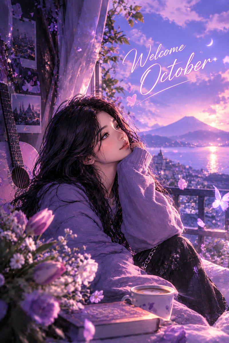 Odysseynun's tweet photo. Welcome October. 💜✨

May this month bring gentle days, beautiful surprises, abundant blessings, and new reasons to smile.
May everything I’ve been praying for find its way to me. ✨

A softer month. A better month. A blessed month. 🤍🌷 https://t.co/HRkYPw2w5R