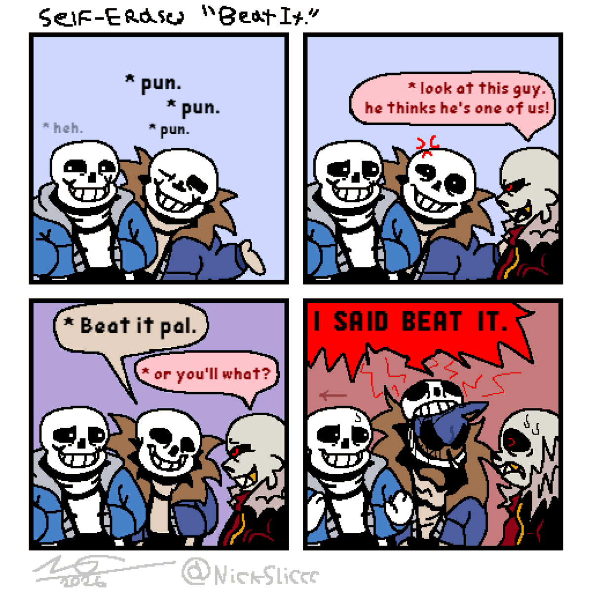 NickSliccc's tweet photo. This made me wanna take a comic.  He plays well with other sanses Trust! #sonicexe #undertale #underfell #SelfErased https://t.co/Q2tOUmocJZ