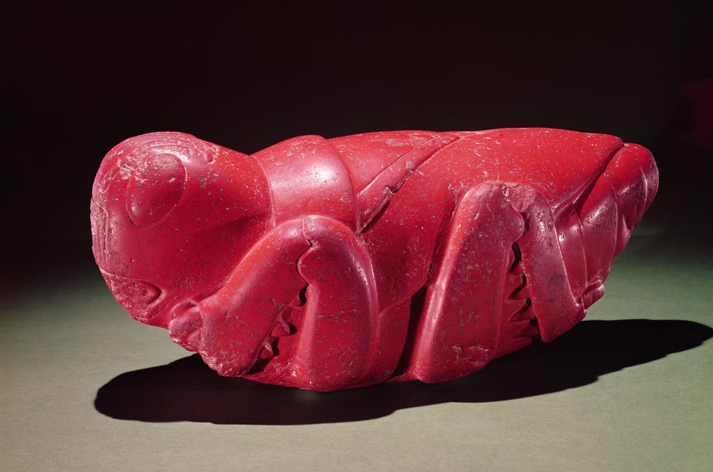 archaeologyart's tweet photo. Aztec grasshopper from Chapultepec, Mexico, c.1500 (carnelite) https://t.co/etHeEBoLJ4