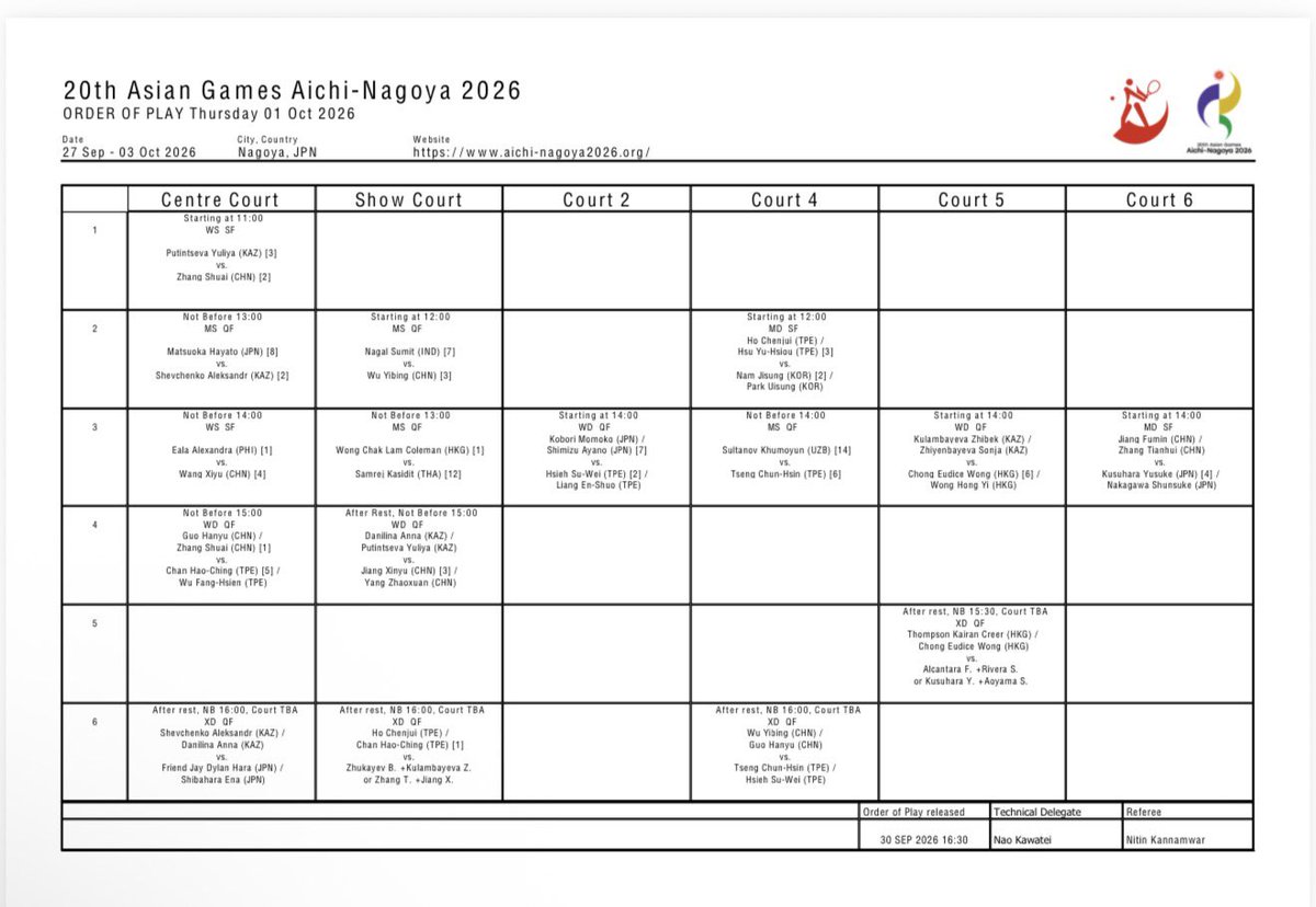 DYANCASTILLEJO's tweet photo. Asian Games Tennis Semis Eala vs Xiyu Wang (Wta 85) 3rd match on Center Court not before 2pm Japan Time https://t.co/rdo0AgIDvZ