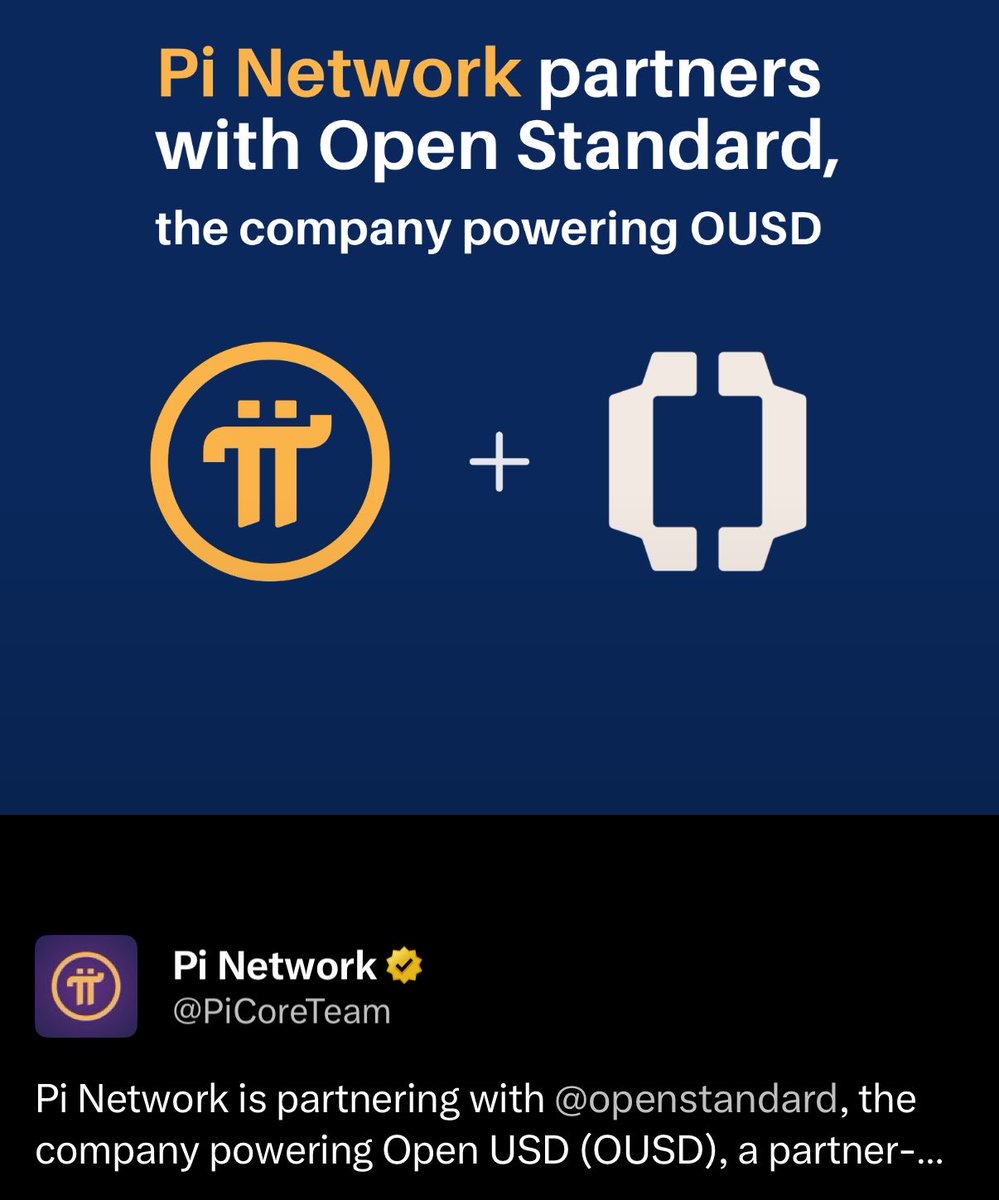pi_awesomesauce's tweet photo. Pi 官方宣布与 Open Standard 合作，探索将 OUSD 引入 Pi 生态，并研究 Pioneer 激励等潜在应用。

OUSD 是 9 月 30 日上线的美元稳定币，由 Stripe 旗下 Bridge 发行，储备由 BlackRock、BNY 等机构参与管理。推动 OUSD 的 Open Standard 生态背后包括 Visa、Stripe、Coinbase、Mastercard、Shopify 等，合作伙伴已超过 200 家。

与常见稳定币不同，OUSD 主打开放支付和结算基础设施，铸造和赎回不收取费用，并将储备收益的大部分分配给生态合作伙伴。

对 Pi 来说，目前仍处于探索阶段。一种潜在应用，是未来利用 OUSD 向不同国家或地区的社区发放激励，从而降低跨境结算的复杂度，同时避免直接以 Pi 发放时面临的价格波动问题。

不过，目前官方尚未公布具体的奖励机制、实施时间以及合规安排。

所以现阶段更适合把它理解为：Pi 正在探索 OUSD 能否成为生态中的支付、结算或激励工具，而不是已经确定采用 OUSD 发奖励。

后续还是等官方进一步披露。
@PiCoreTeam