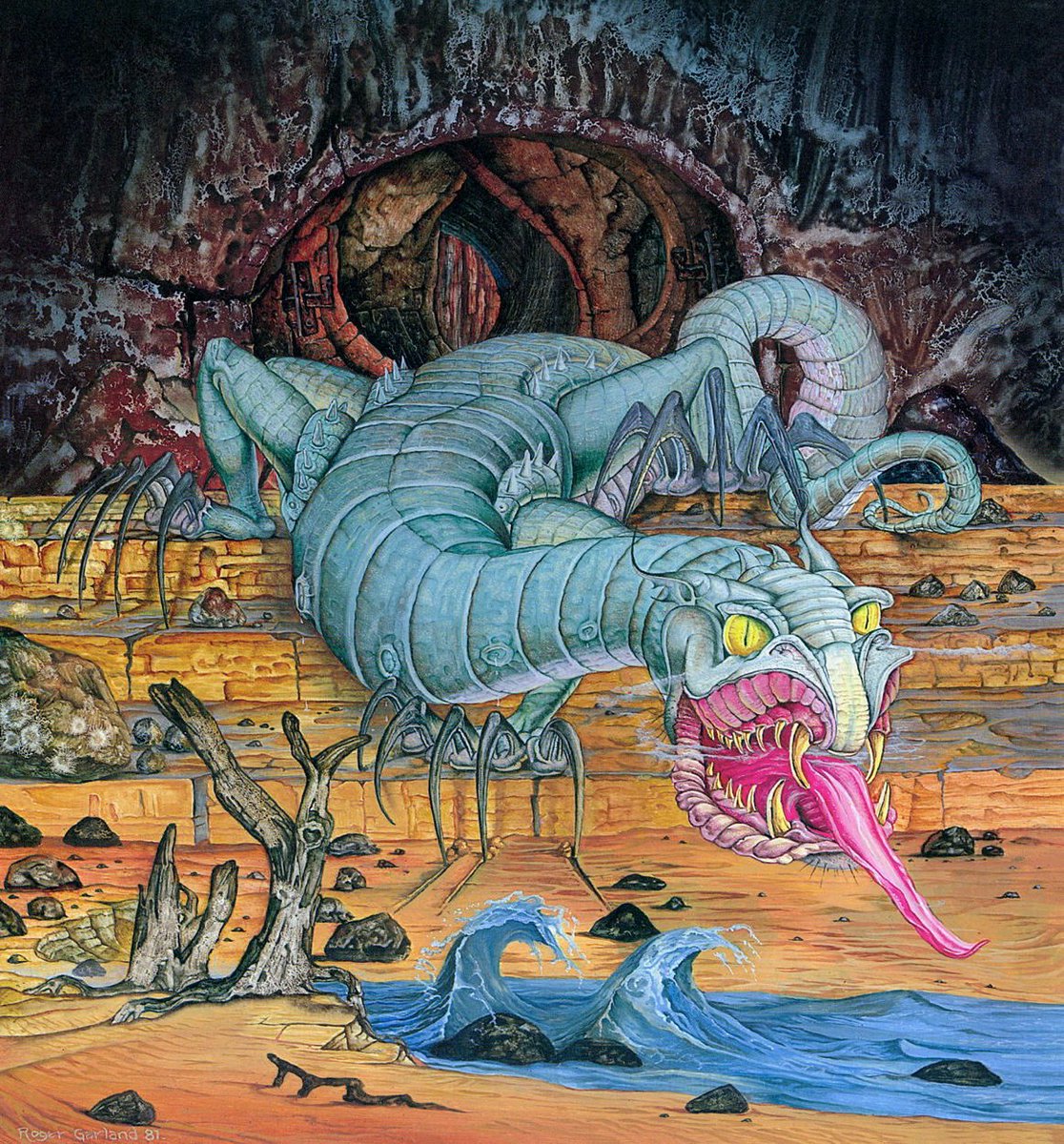 retroscifiart's tweet photo. Art by Roger Garland for the 1984 Tolkien calendar https://t.co/T7ZUj93oQG