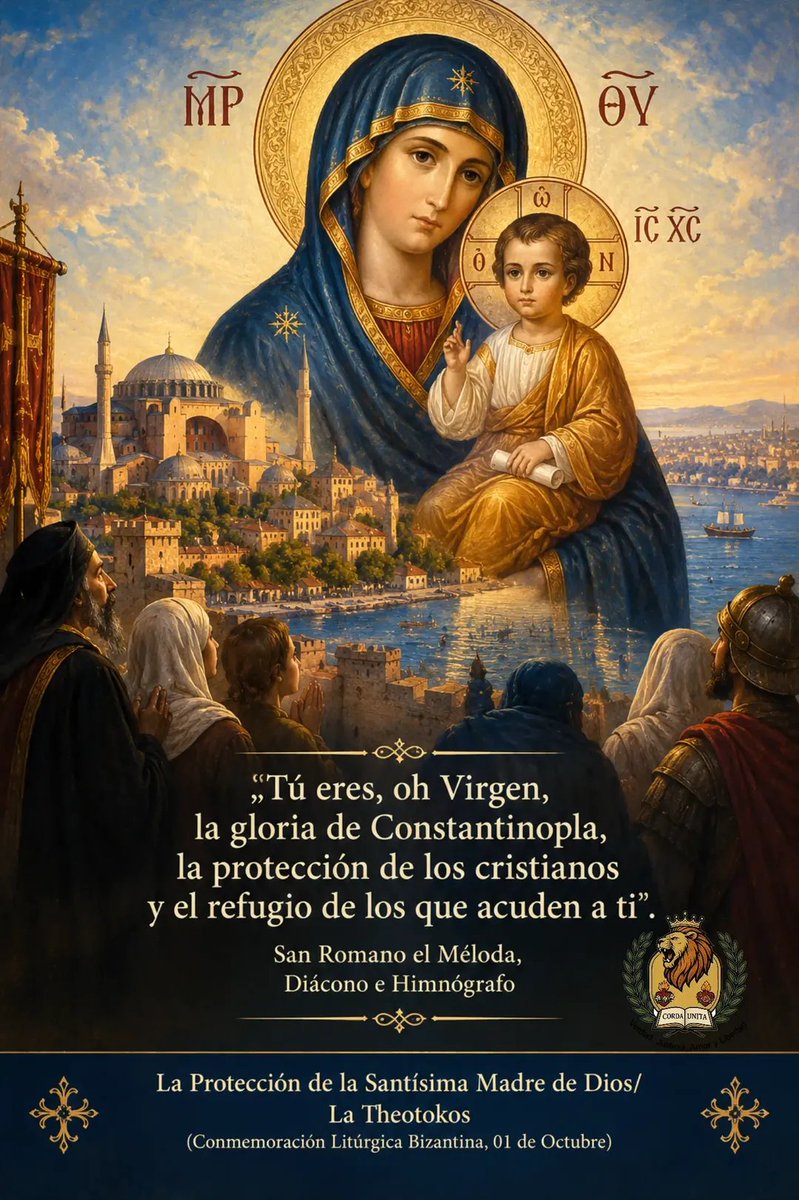 SergioBolioMX's tweet photo. "Tú eres, oh Virgen, la gloria de Constantinopla, la protección de los cristianos y el refugio de los que acuden a ti". San Romano el Méloda, Diácono e Himnógrafo
#IglesiaCatolica #CatolicosDelMundo #Ortodoxia #MadreDeDios #Theotokos https://t.co/1xW9vCG8Cj