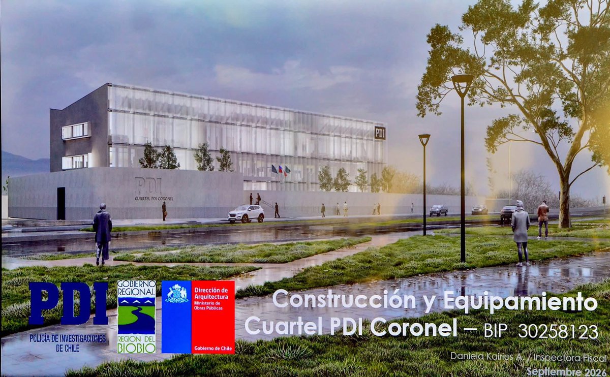 Valeskarrillo's tweet photo. 👉🏼La reposición y relocalización del Cuartel de la PDI en Coronel comienza a dar pasos concretos. El proyecto contempla una inversión superior a los $9.100 millones, con una nueva infraestructura de casi 3.000 m², moderna, equipada y adecuada a las necesidades de una comuna 1/3 https://t.co/QRcDlyHhp1