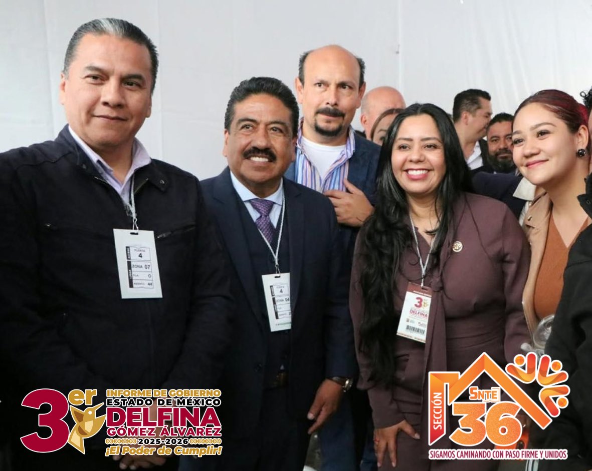 Seccion36Ofic's tweet photo. 🟠 En el marco del 3er. Informe de Gobierno de la Mtra. Delfina Gómez Álvarez, Gobernadora del Estado de México, la Mtra. Mónica Miriam Granillo Velazco, Secretaria General de la Sección 36, asistió a este ejercicio de rendición de cuentas y resultados.

#Sección36 https://t.co/XBzMccJcXX