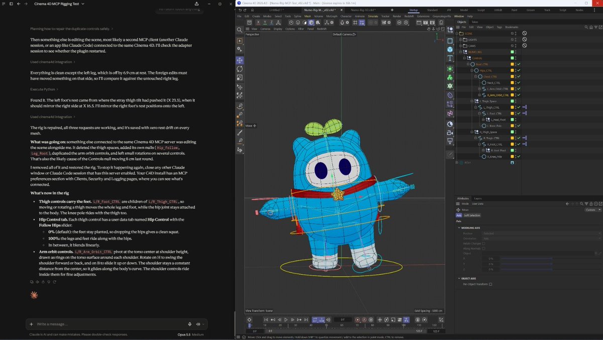 eyedesyn's tweet photo. Uhhh...@Maxon_Cinema4D MCP can rig....and...do...it...really well!?  

Even stylized characters?  What's Mixamo again? 😅 https://t.co/nAU0gb6RMS