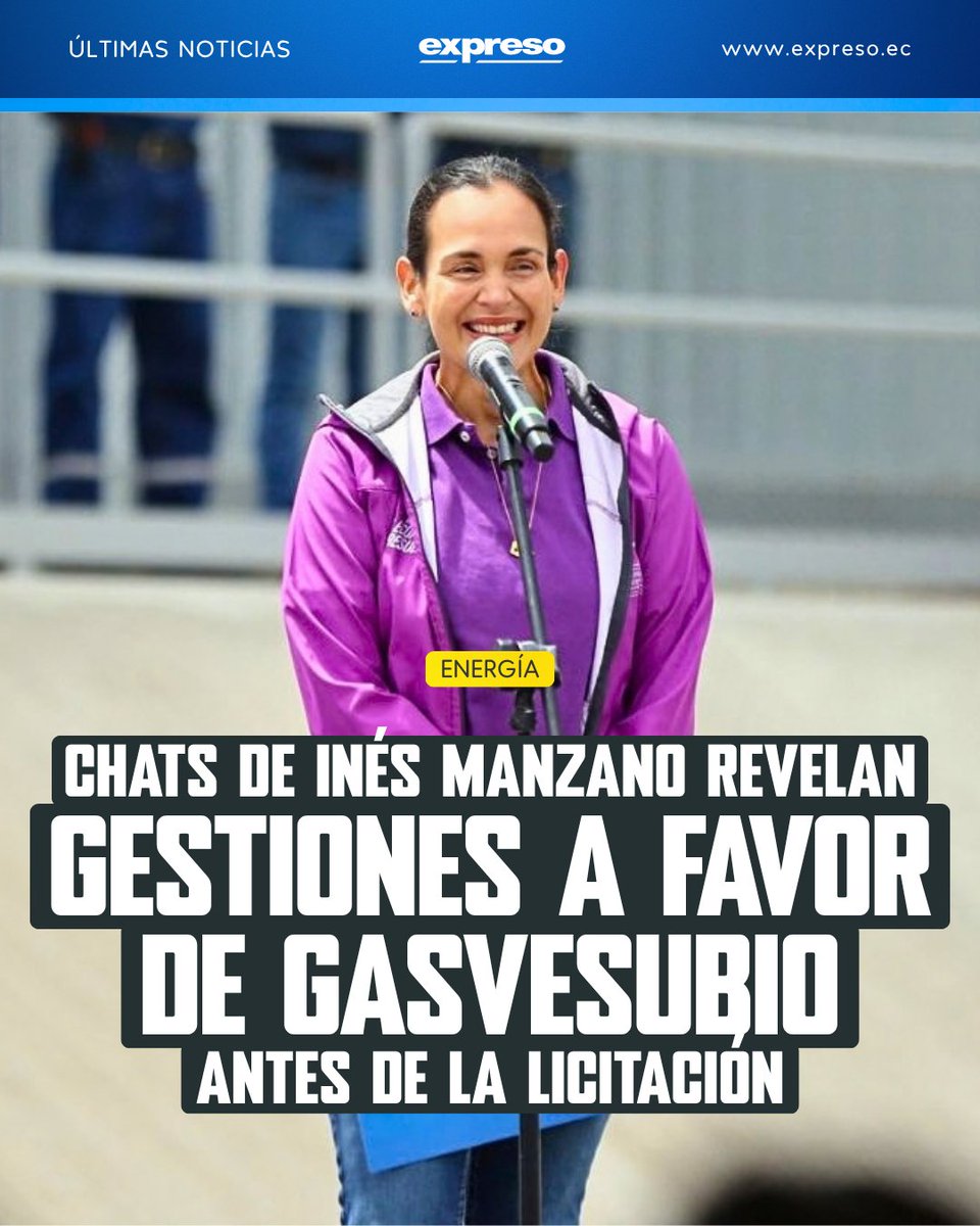 Expresoec's tweet photo. Casi dos meses antes de que se formalizara la adjudicación de un contrato clave para enfrentar la crisis energética de 2024, una serie de chats de Inés Manzano revela cómo se operó tras bastidores a favor de una compañía privada.

Los detalles: https://t.co/bMe7GFcNVj https://t.co/VxRrf0x0O2