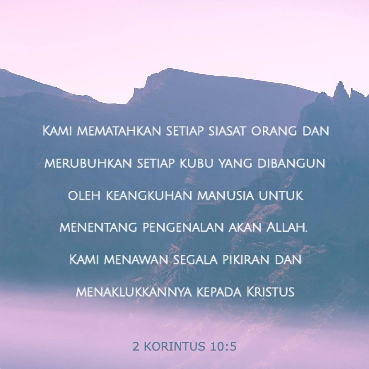 lemuel_marthen's tweet photo. RENUNGAN HARIAN TETEMANIS SUNGGUH MANISEE

Shalom! Kami menawan segala pikiran dan menaklukannya kepada Kristus!
.
.
#2Korintus10:1-11
#2Korintus10:5
#LordJesusYourSaviour
#TuhanYesusJuruSelamatHidupmu
#HappyThursdayMorning

               https://t.co/gqlQ9wQXDb https://t.co/iVMf4IOeDR