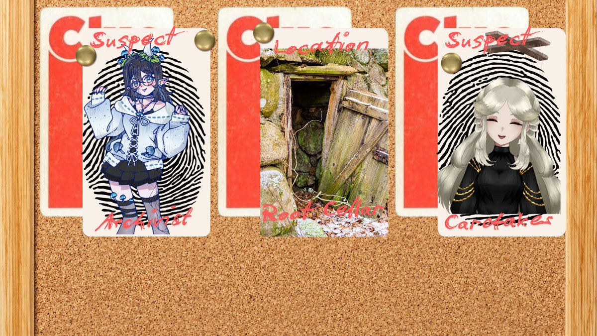 Mycenas_Cottage's tweet photo. We unlocked 5 Clue Cards last night, here's the first 3! 2 suspect cards and 1 location card :) Look at these suspicious characters... @MycenaXanh @razaldia

#MycieMissing https://t.co/jAPoVr5Ew6