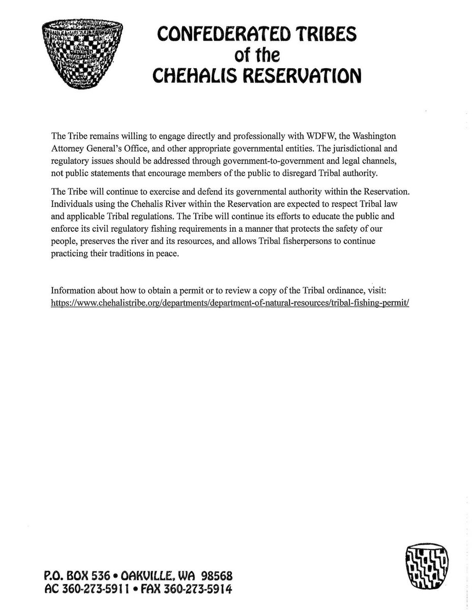 badgerfishingwa's tweet photo. Print this out and use as toilet paper tonight.
The Chehalis Tribe has overstepped.
#BadgerFishing #ChehalisRiver #ChehalisTribe #WDFW #WashingtonFishing #FishingAccess #AnglerRights #SportFishing #GovernmentAccountability https://t.co/qh1rGCoCBv