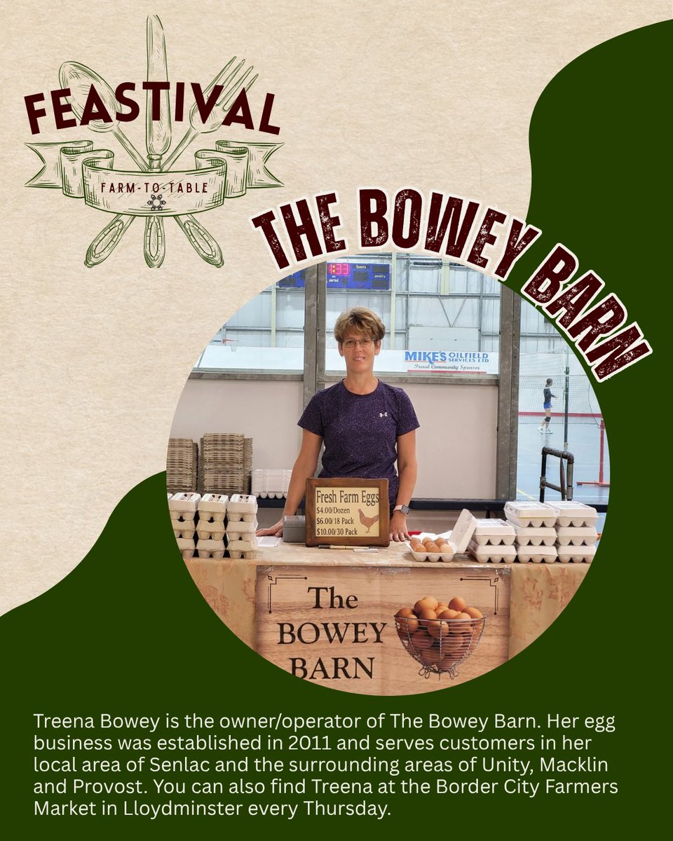 lloydexh's tweet photo. The Bowey Barn is a new producer to Feastival this year. Treena supplied us with some eggs for many of the recipes on the menu. Be sure to check her products out! https://t.co/qQHoqe4h79