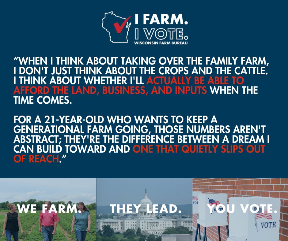 WIFarmBureau's tweet photo. Every single election matters so much more than we give credit for. UW-River Falls Collegiate Farm Bureau President Brooke Beardsley shares how the future of agriculture depends on every vote this November.

Read the full op-ed: https://t.co/DLIfAQITLK https://t.co/m2uWA2A5lY
