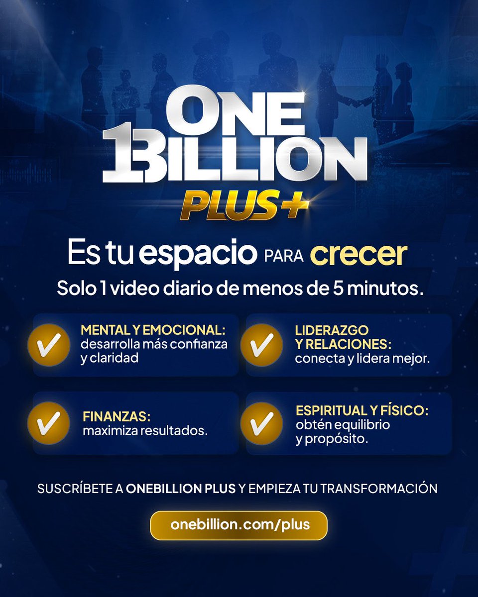 OneBillion1B_'s tweet photo. ¿Cuándo fue la última vez que invertiste en ti? 🌱
Crecer no pasa por accidente: se construye con las herramientas correctas y la gente correcta a tu lado.
OneBillion Plus es ese espacio. ✨
👉 Suscríbete en https://t.co/lH7Jj2rQKL
#OneBillionPlus #OneBillion #InvierteEnTi https://t.co/SjtwnynSzn