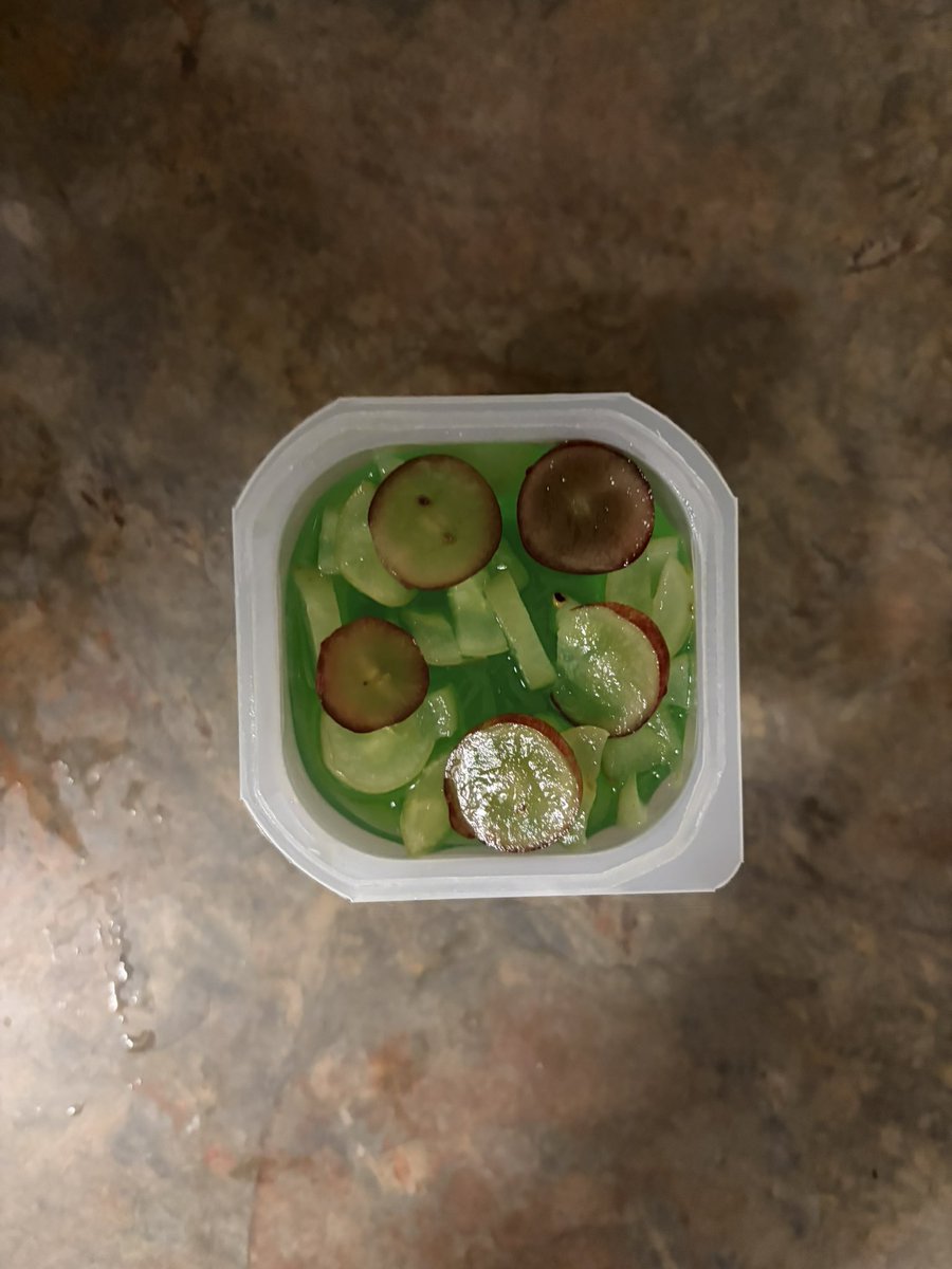 puddingtastic's tweet photo. 11c snack that I’ve been wanting to try out for a while now so I js got it over with today 🤍

Grapes + lemon lime jello, it was yummy ^^ https://t.co/5OpGpUIHU9