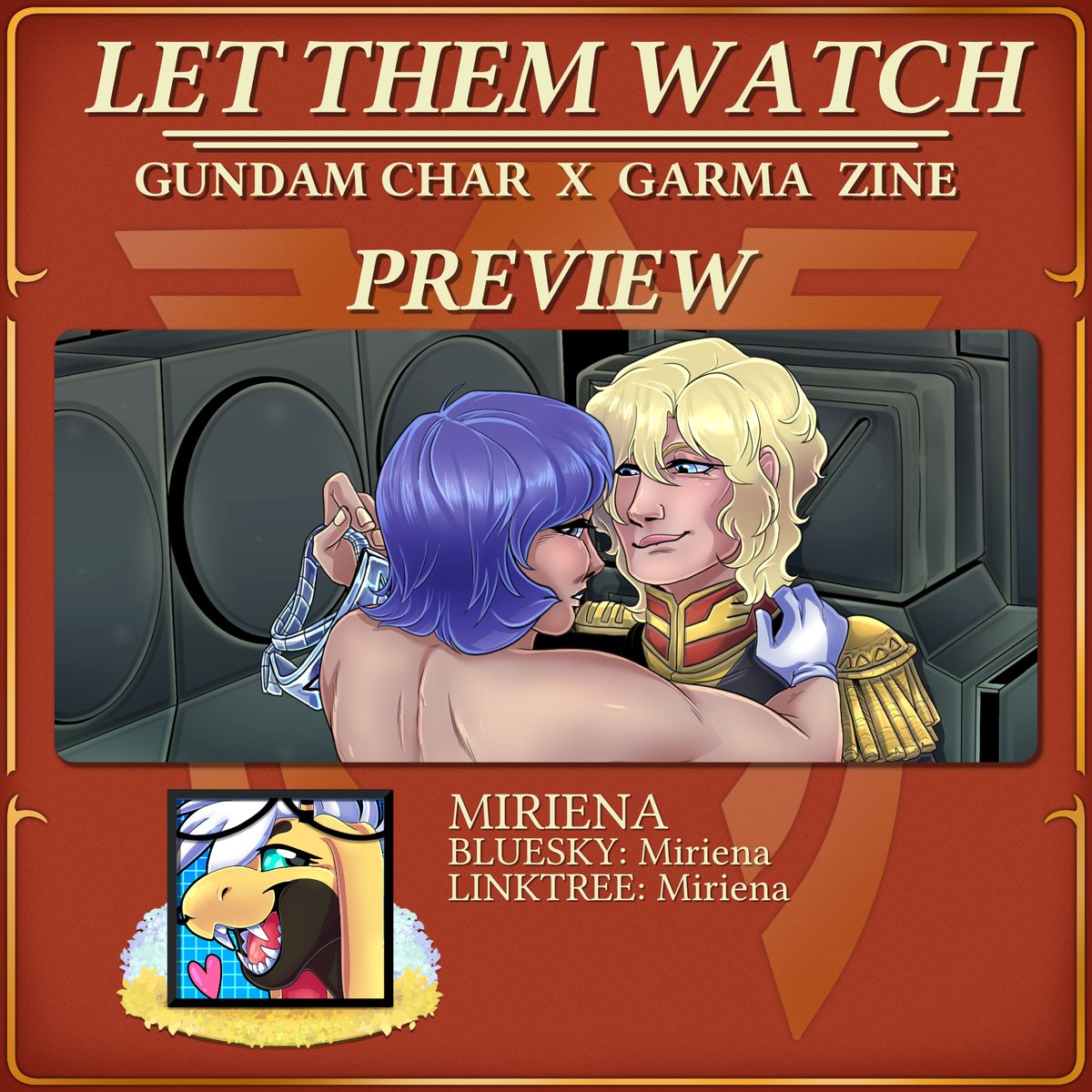 charmazine's tweet photo. ⚔️CONTRIBUTOR PREVIEW⚔️  

Another spicy preview today! Miriena's art features Garma and Char getting frisky in the Zaku cockpit!  

Order your copy!

SHOP: https://t.co/QysQtWEj8R

#gundam #charma #char #garma #CharAznable #GarmaZabi #UCGundam #MSGundam #gundam0079 #zinepromo https://t.co/nJAxcAZY0J