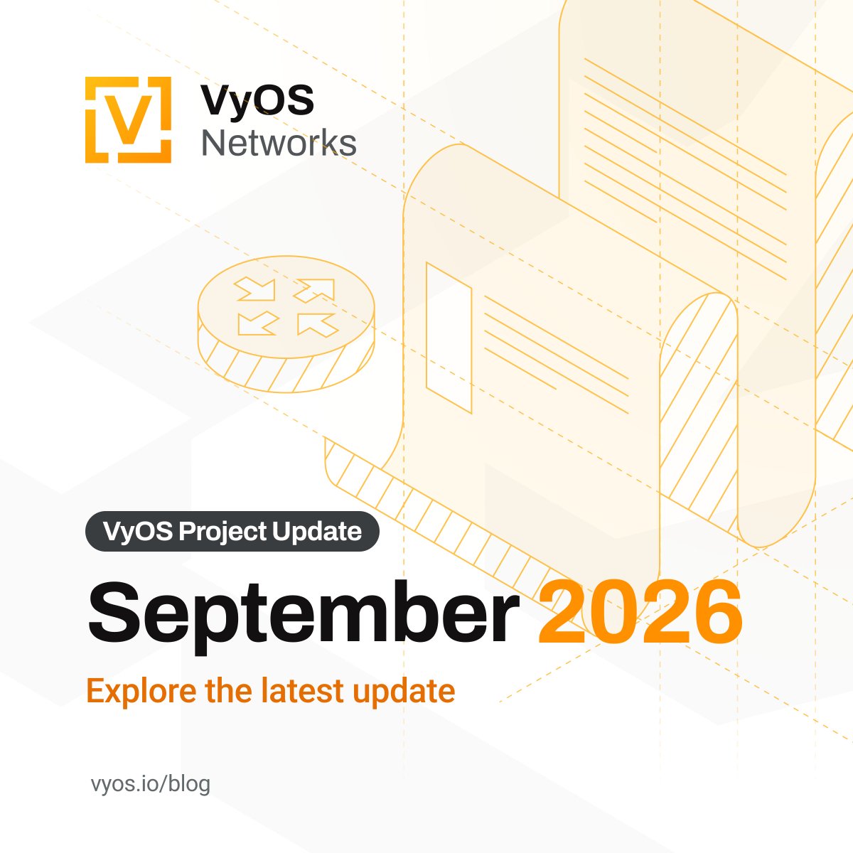 vyos_dev's tweet photo. 🗒️ The VyOS Project September 2026 Update is live.

September brought changes to VPN performance, API authentication, routing, and operations, with around a third of the work contributed from outside the core team.

Here are some of the highlights:
⚙️ ...
https://t.co/tndU5hAqIa https://t.co/dFQk7Dvzo5