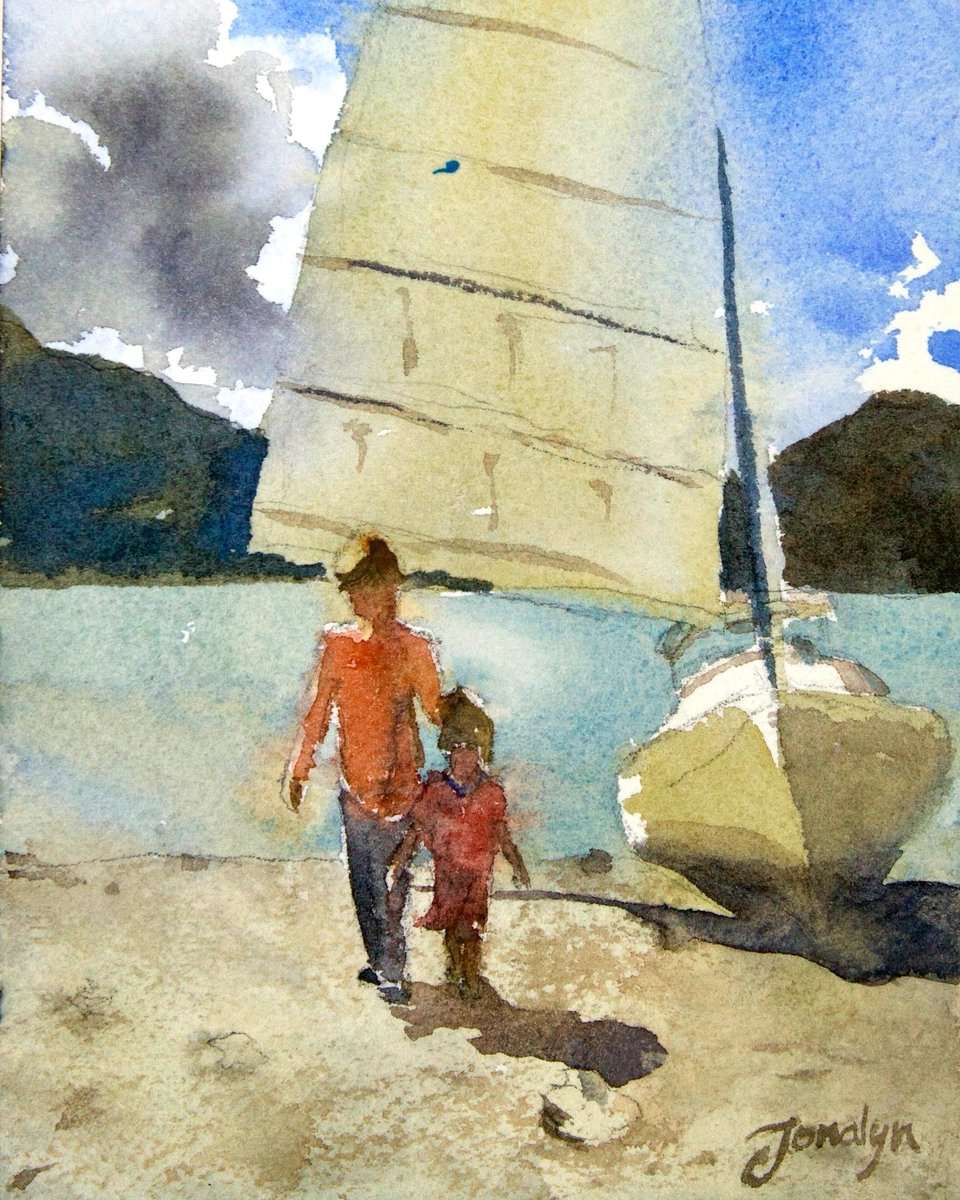 JonalynFincher's tweet photo. This is the little sailboat that started it all for my family. I still paint it. I still sell paintings of it. I still have the original 3 x 5" painting, a tiny treasure from 2017. 

Find an artist you love, ask them to paint your favorite memories. https://t.co/W0aS0dQCId