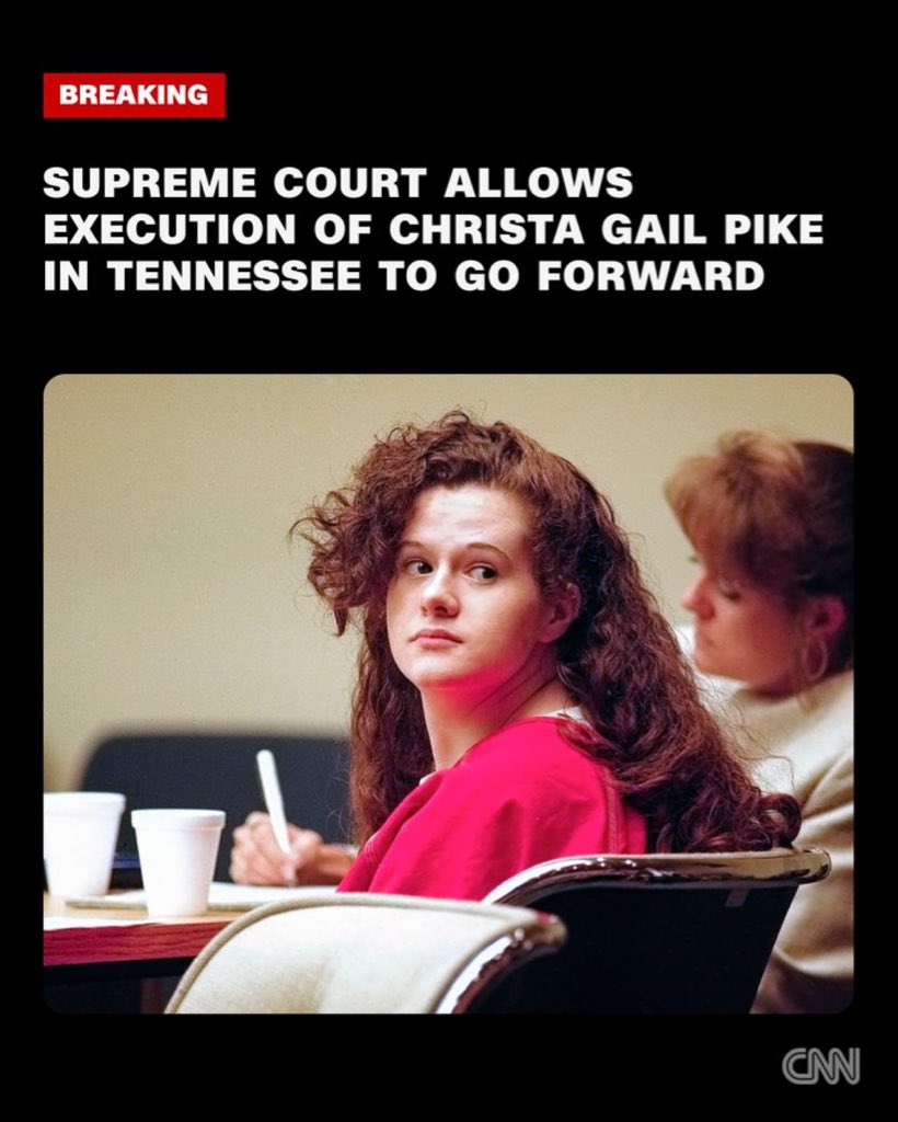 StephenMoore_11's tweet photo. The US Supreme Court allows the Tennessee execution of Christa Gail Pike to go forward, overturning a last-minute stay https://t.co/mvoKzxoINC