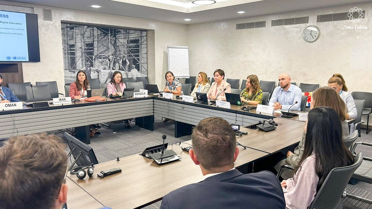 sgi_info's tweet photo. 🆕News: On Sept. 15 and 16, the NGO Working Group on Human Rights Education and Learning, chaired by SGI, held side events during the 63rd session of the UN Human Rights Council in Geneva, Switzerland. On Sept. 15, the group co-sponsored a workshop with the Office of the United Nations High Commissioner for Human Rights (OHCHR) to discuss, through theater, the human rights of children in situations of armed conflict and violence. The same day, Elisa Gazzotti of the SGI Office for UN Affairs, a co-chair of the working group, delivered a statement on its behalf at a High-Level Panel discussion on Human Rights Education and Training. She noted that 15 years after the adoption of the United Nations Declaration on Human Rights Education and Training (2011), the first to establish international standards for human rights education, a large gap remains between commitments and implementation. She called for stronger, more systematic monitoring, including a more robust mechanism to assess implementation. The following day, the group co-hosted an event with the Permanent Missions to the United Nations of Lebanon, Mongolia, Italy, Slovenia, the Philippines and Thailand, where participants reviewed achievements and challenges since the declaration's adoption and discussed priorities for achieving further progress.

#SokaGakkai #BuddhisminAction #SokaGakkaiNews
