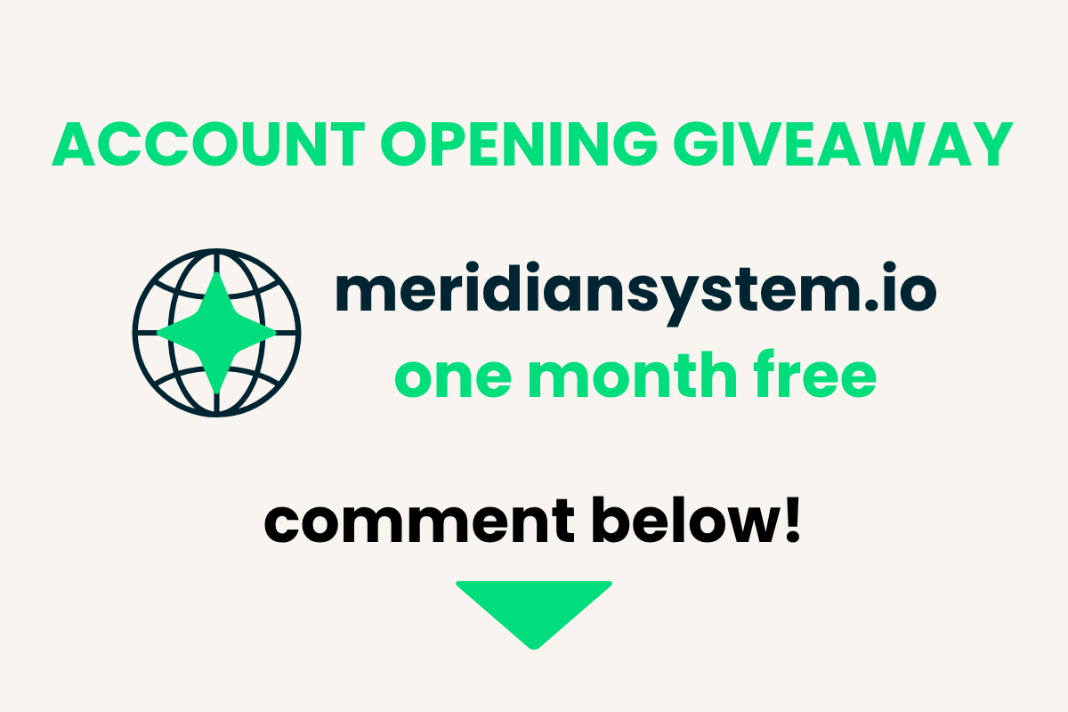 meridian_io's tweet photo. 💫 MERIDIAN ACCOUNT OPENING GIVEAWAY 💫

Giving one free month of Meridian to ONE person who: 

a) Follows this account
b) Comments a ticker THEY want to have analyzed under this post

Will chart 5 of the tickers in the comments! 👇

The winner will be picked on Saturday. https://t.co/KOJFRK3ebw