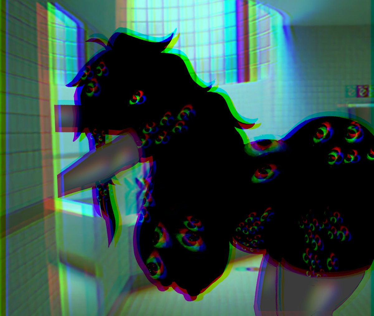MaterTenebra's tweet photo. -Each second that passed that mass of vant black poured itself out of the 'tub' it was in, remanifesting in different, uncanny shapes before building up something 'similar' to the thing in the bathtub.

Any doubt on the apparent body was dispelled as the pose it assumed had https://t.co/qutON1XCq3