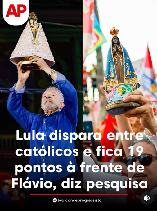 CapaNews's tweet photo. Pesquisa Quaest mostra distância de Lula e Flávio entre católicos 

Leia mais em: https://t.co/Deb9669boa https://t.co/zaIRjWTx1L