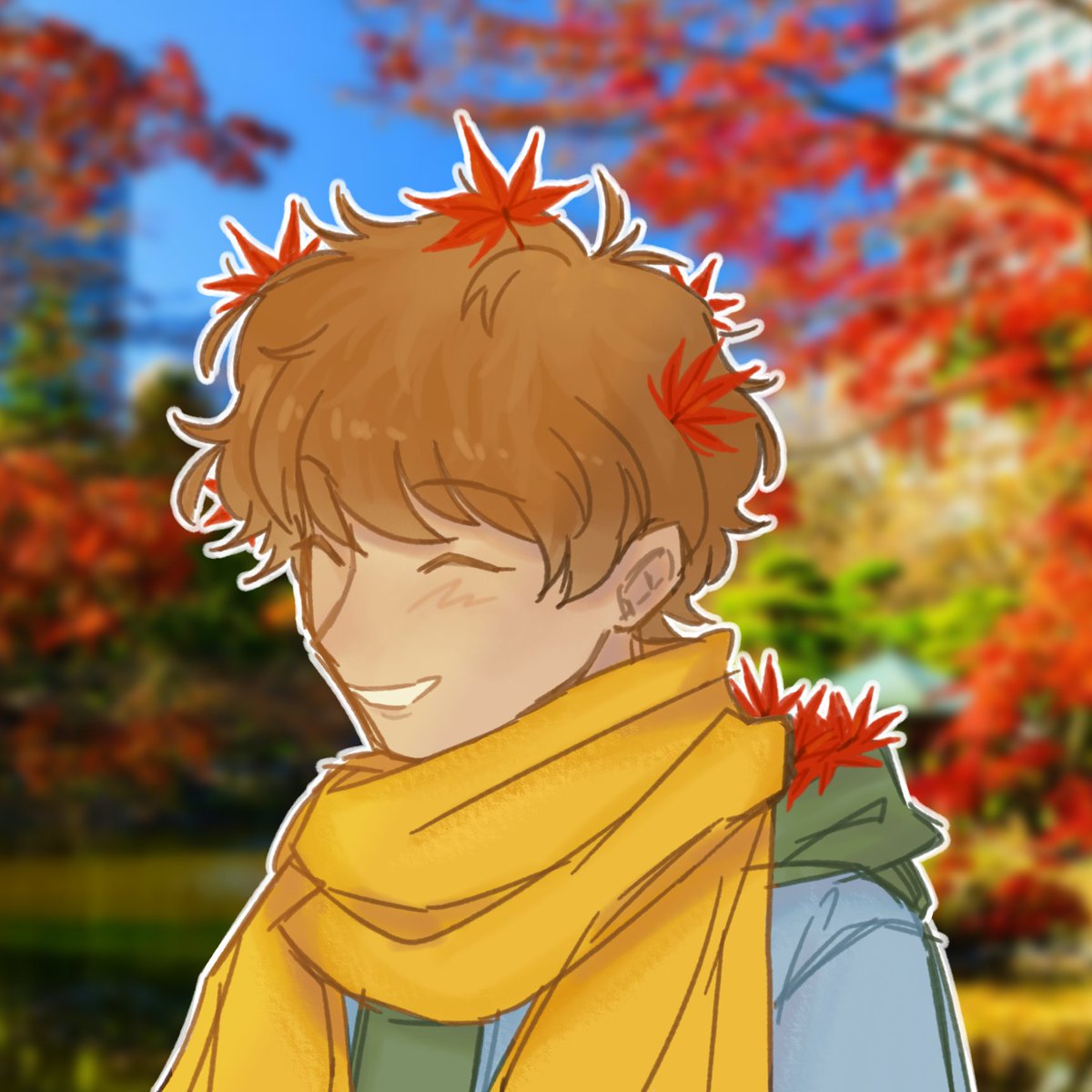 qui_tuu's tweet photo. Fall #gfininktober #ガンバレ中村くん #goforitnakamura
How many leaves can you stick in Hirose's curly hair? Idk, but Nakamura, Takeuchi, Mukai and Oomori are about to find out   
(I'm not proud of this drawing but it's almost 3am and I wanted to at least draw something) https://t.co/CdcBOYp54g
