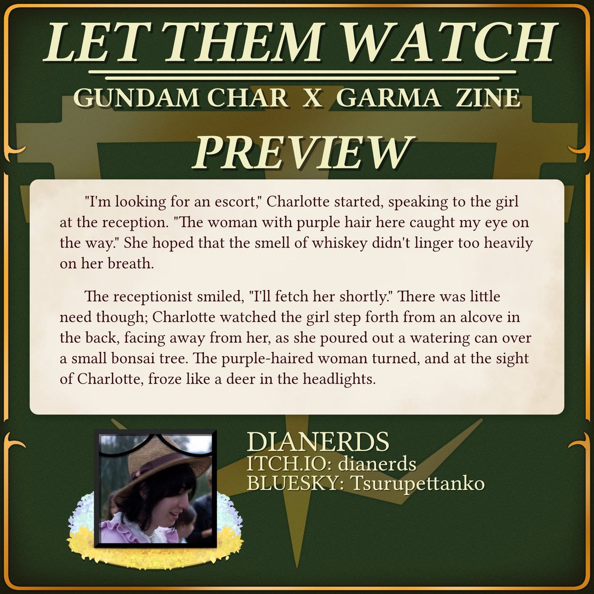 charmazine's tweet photo. ⚔️CONTRIBUTOR PREVIEW⚔️  

And here's a preview of Dianerds' lovely fic featuring T4T Charma yuri! 

Get your copy at our shop!  

SHOP: https://t.co/QysQtWEj8R 

#gundam #charma #char #garma #CharAznable #GarmaZabi #UCGundam #MSGundam #gundam0079 #zinepromo https://t.co/JKkB0eFku7