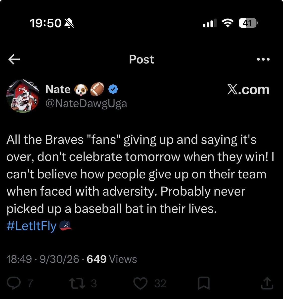 No52Szn's tweet photo. @NateDawgUga I own you pussy. Everybody blitz this mfer https://t.co/rVPtRJMihG