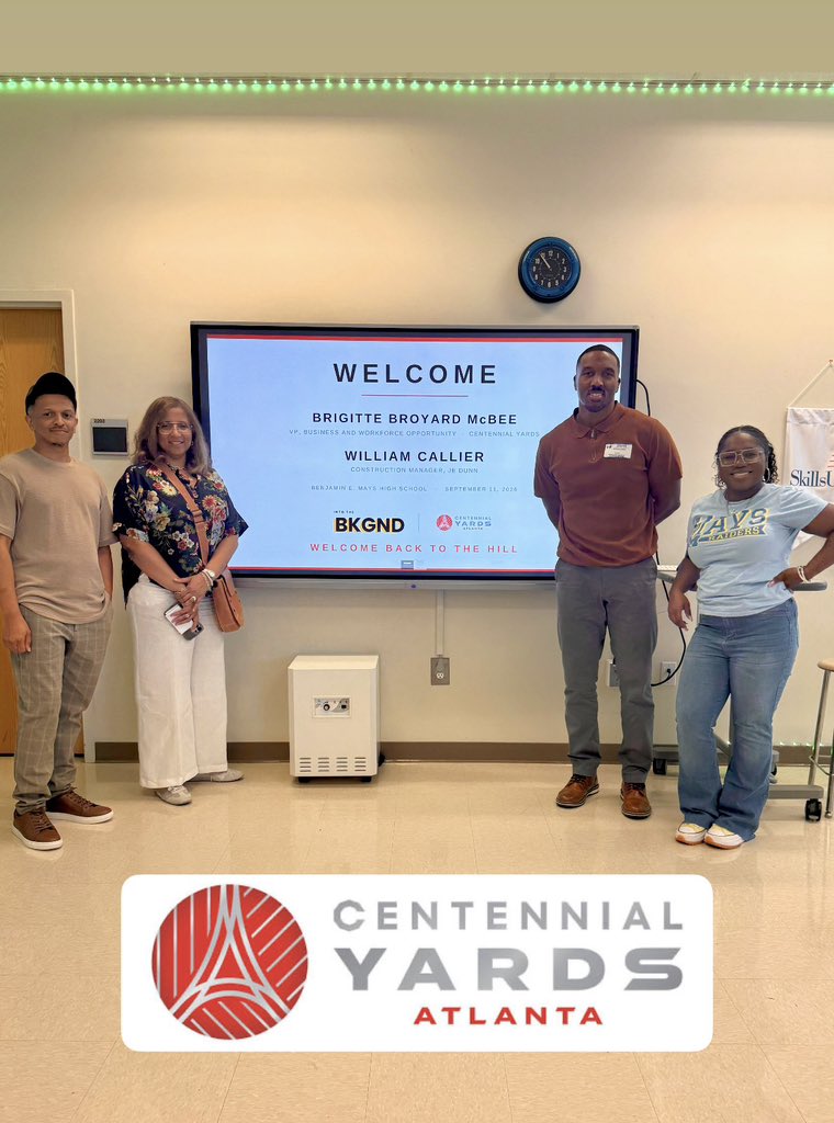 TheEduCreator's tweet photo. This month, we welcomed notable Mays alumni Brigitte Broyard McBee (VP of Business &amp; Workforce Opportunity) and William Callier (Construction Manager)! Students presented their original ideas for a teen-centric development they’d want to see built right here in Atlanta! 🏗️🤩🚧 https://t.co/3SShGYZWre