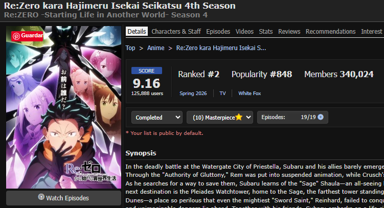 HowsJackJo's tweet photo. Simplemente el mejor anime en lo que va del año y mi favorito personal.

¿Quién diría que el isekai que todos odiaban porque Subaru no estaba roto llegaría tan lejos?

Esperemos por noticias de lo que se viene pronto, yo por mi parte empezaré a leer la novela apenas tenga tiempo. https://t.co/zz8Lb7k2Xd