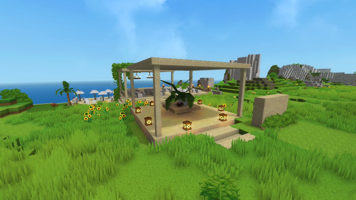 XGrifom's tweet photo. New coastal town project that I started on Hytale, decided to build a beach club first and now im working on the yacht club for the future marina.

#hytale #hytalebuild #coastalarchitecture https://t.co/ERnQxaPsnH