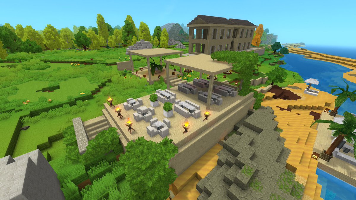 XGrifom's tweet photo. New coastal town project that I started on Hytale, decided to build a beach club first and now im working on the yacht club for the future marina.

#hytale #hytalebuild #coastalarchitecture https://t.co/ERnQxaPsnH