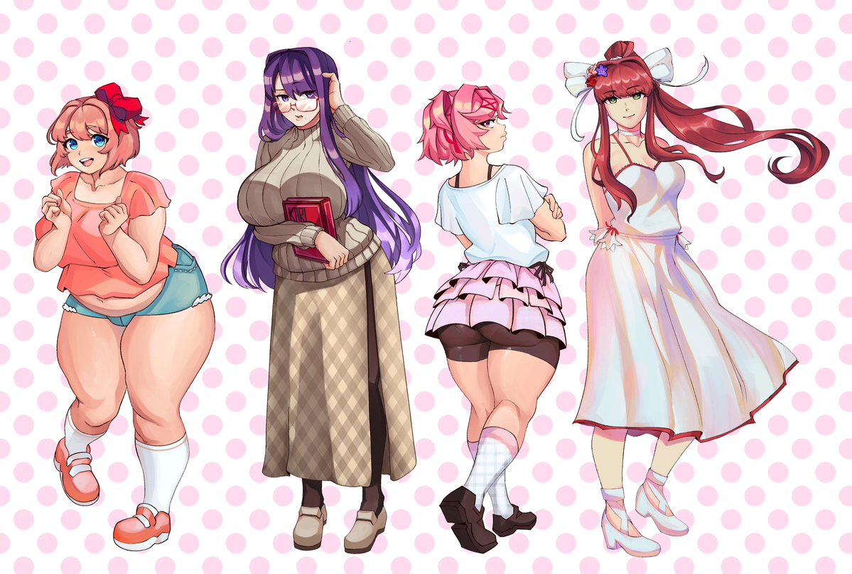 BLACKSALT000's tweet photo. DDLC ❤️💜🩷💚(5/?) https://t.co/c9vxDiXr03