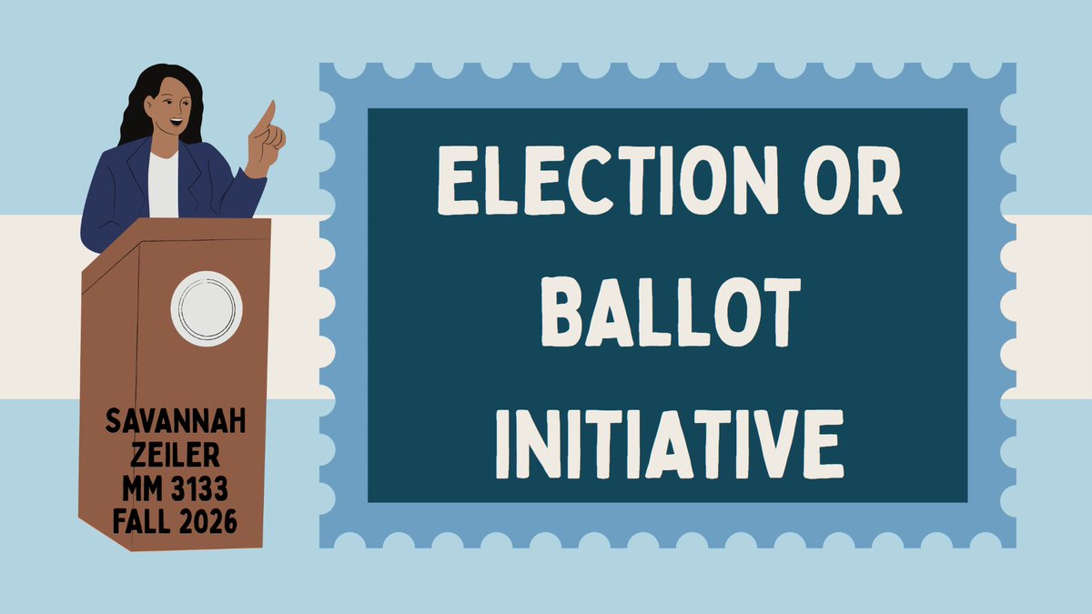 ProfJReppertSAU's tweet photo. #MM3133 - Media Presentation 2 (Election or Ballot Initiative) - MM 3133/Media and Politics - Fall 2026 Example (Savannah Zeiler) | https://t.co/4hnYXLl8mh https://t.co/yAAnHd8YoE