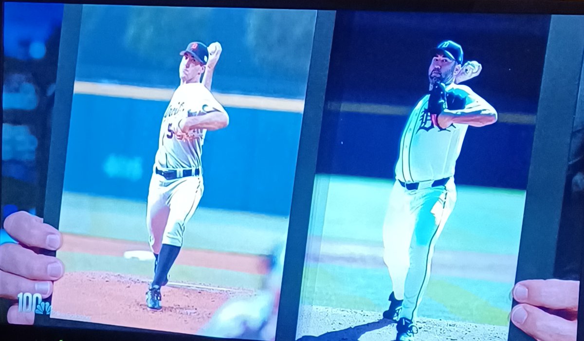 parkerandtheman's tweet photo. Verlander on #TonightShow last night. Jimmy Fallon a HUGE fan of JV but he`s a HUGE fan of all his guests. 🤣 He showed side-by-side pics of JV`s FIRST pitch he threw for the #Tigers 2005, and LAST pitch Sunday. Verlander also on GMA while in NYC with his wife. JV should do TV! https://t.co/L4bZxSMRhT