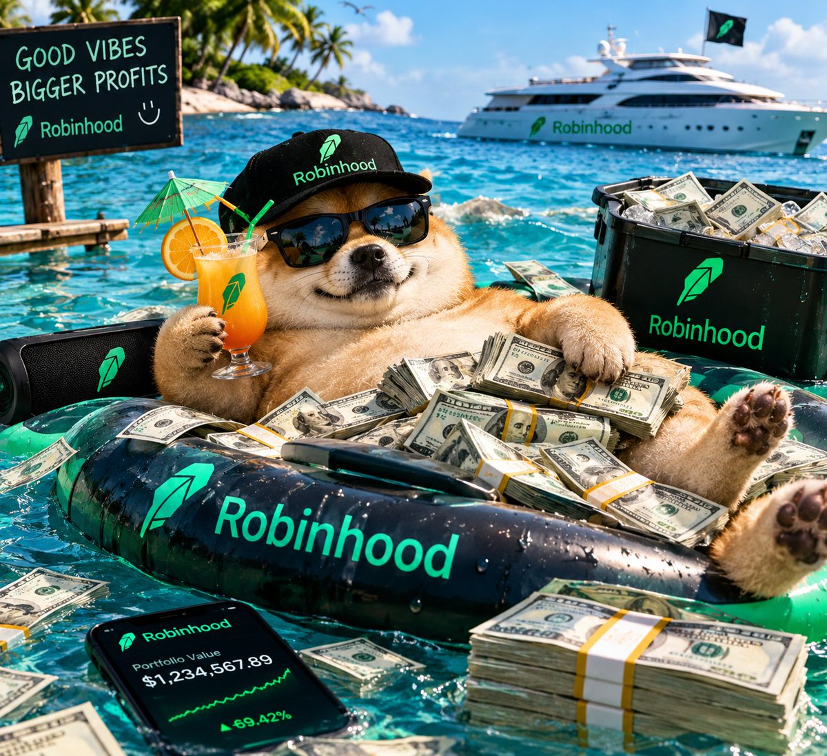 RHintelligno's tweet photo. Cheers 

Don't forget to get some dog on @RobinhoodApp

0x432ac83462620Fa0B36B597766D104F470aeb971 https://t.co/y9CG6lyjUn