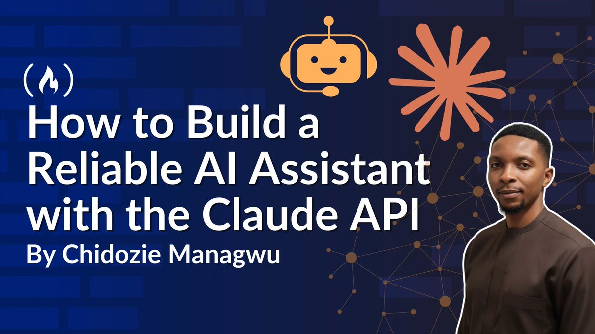 freeCodeCamp's tweet photo. Building a reliable AI assistant involves more than just sending prompts to a model.

In this tutorial, Chidozie helps you build a customer-support assistant with the Claude API.

He covers conversation memory, tool use, workflows, and evaluation.

https://t.co/C9EqwirLUZ https://t.co/yyk0pOCjqf