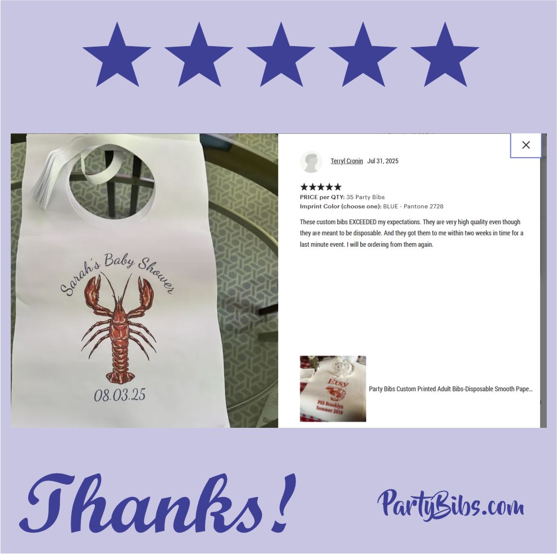 sandscripts's tweet photo. Another 5 STAR review - THANKS! Have a Great Event! #partybibs #adultbibs #5stars #sandscripts #etsy #weddingwipes #greatreviews #thanks #bibs #parties #weddings #events https://t.co/sCmDh23Gu5 https://t.co/MVvC7wbFSs